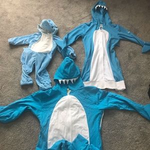 Mommy daddy and baby shark costumes